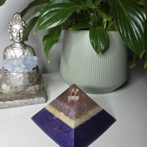 Pink White and Purple Orgone Pyramid