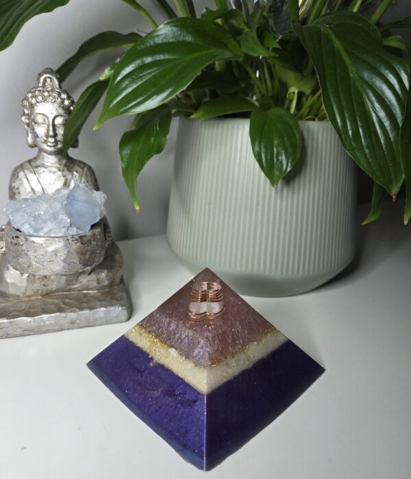 Pink White and Purple Orgone Pyramid
