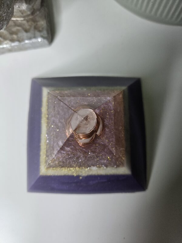 Pink White and Purple Orgone Pyramid
