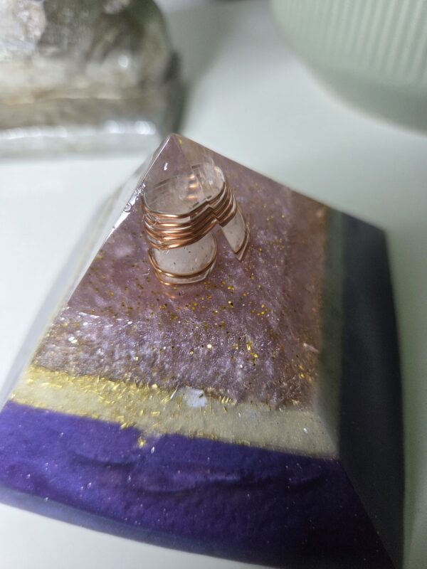 Pink White and Purple Orgone Pyramid