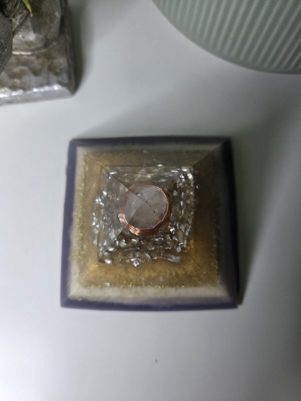 Gold White & Purple Orgone Pyramid