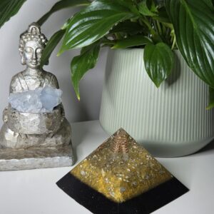 Yellow & Black Orgone Pyramid