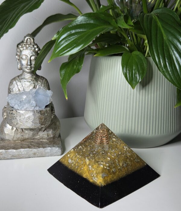 Yellow & Black Orgone Pyramid