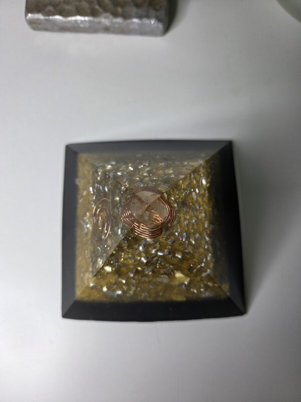 Yellow & Black Orgone Pyramid