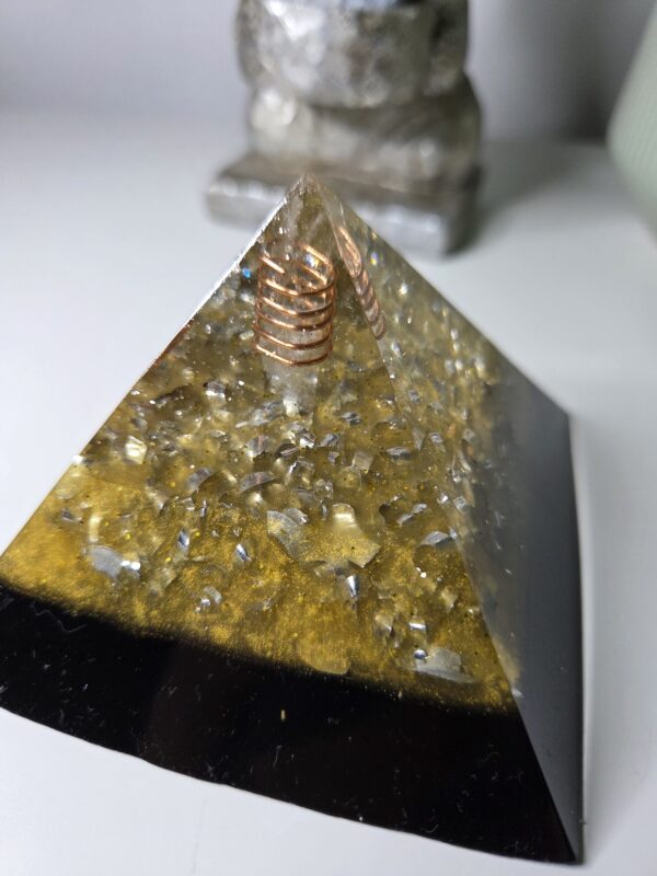 Yellow & Black Orgone Pyramid