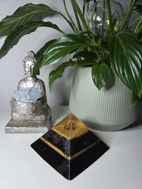 Black & Gold Orgone Pyramid