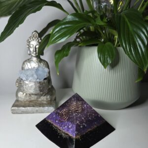 Purple & Black Orgone Pyramid