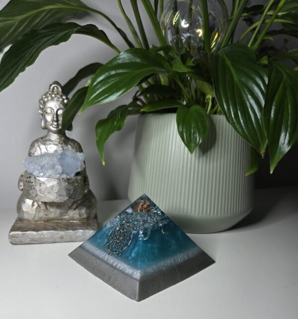 Ocean Blue Dream Catcher Orgone Pyramid