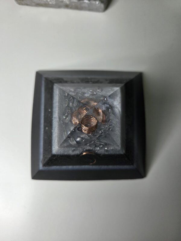 Silver Black & Blue Orgone Pyramid