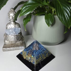 Blue & Gold Orgone Pyramid