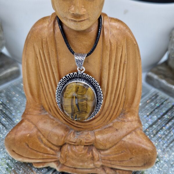 Crystal Tigers Eye Silver Necklace - Image 2