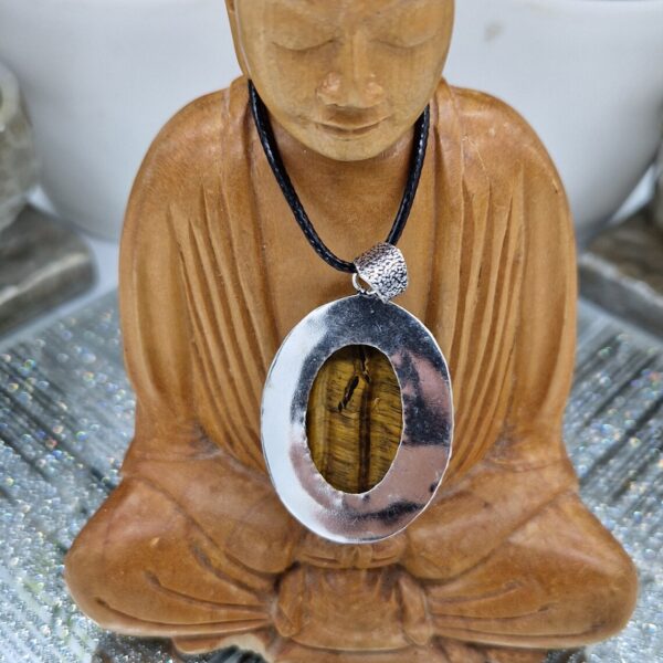 Crystal Tigers Eye Silver Necklace - Image 3
