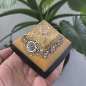 Golden Flower of Life Orgone Pyramid