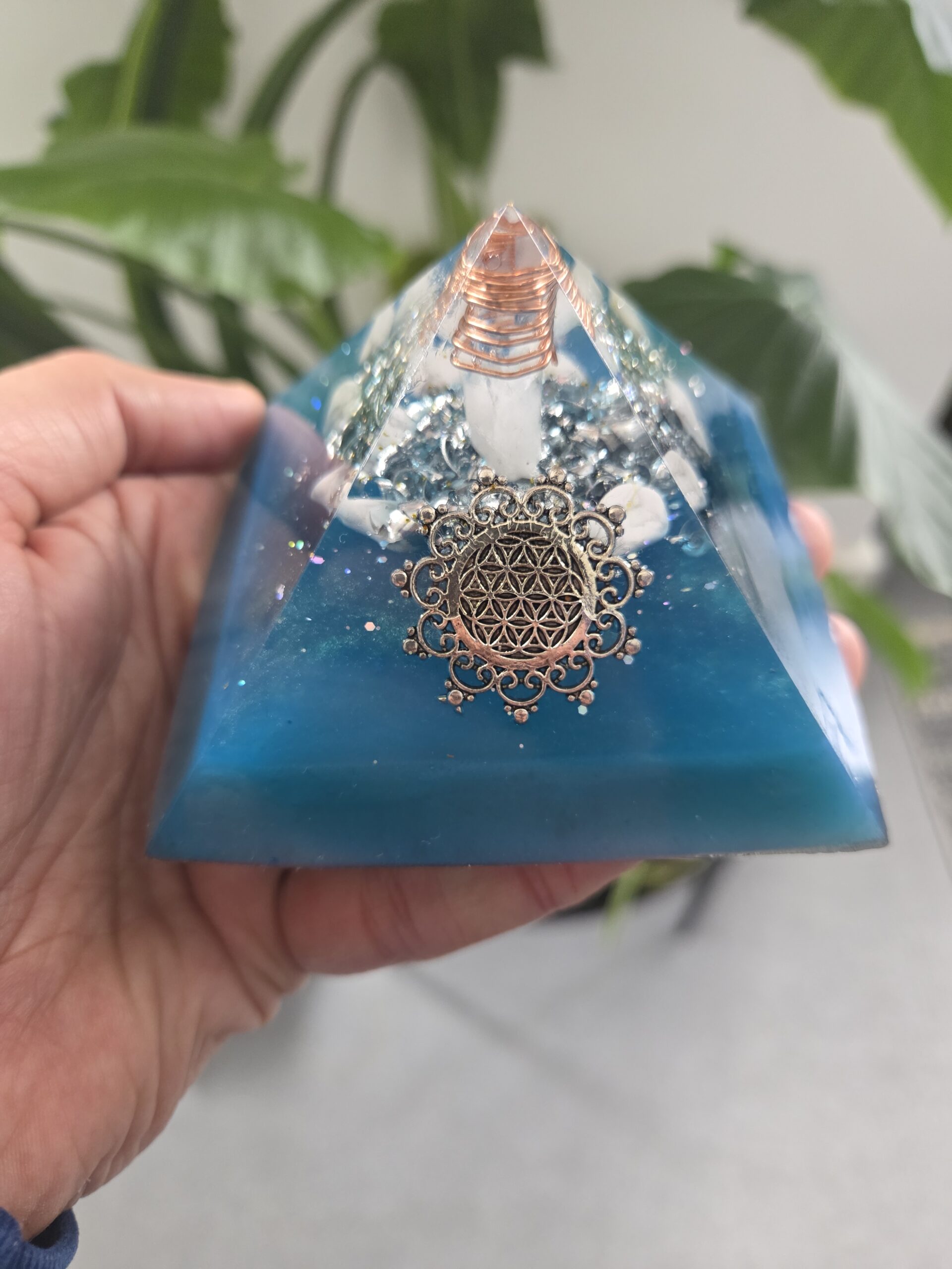 Blue Spiritual Development Orgone Pyramid - Image 2