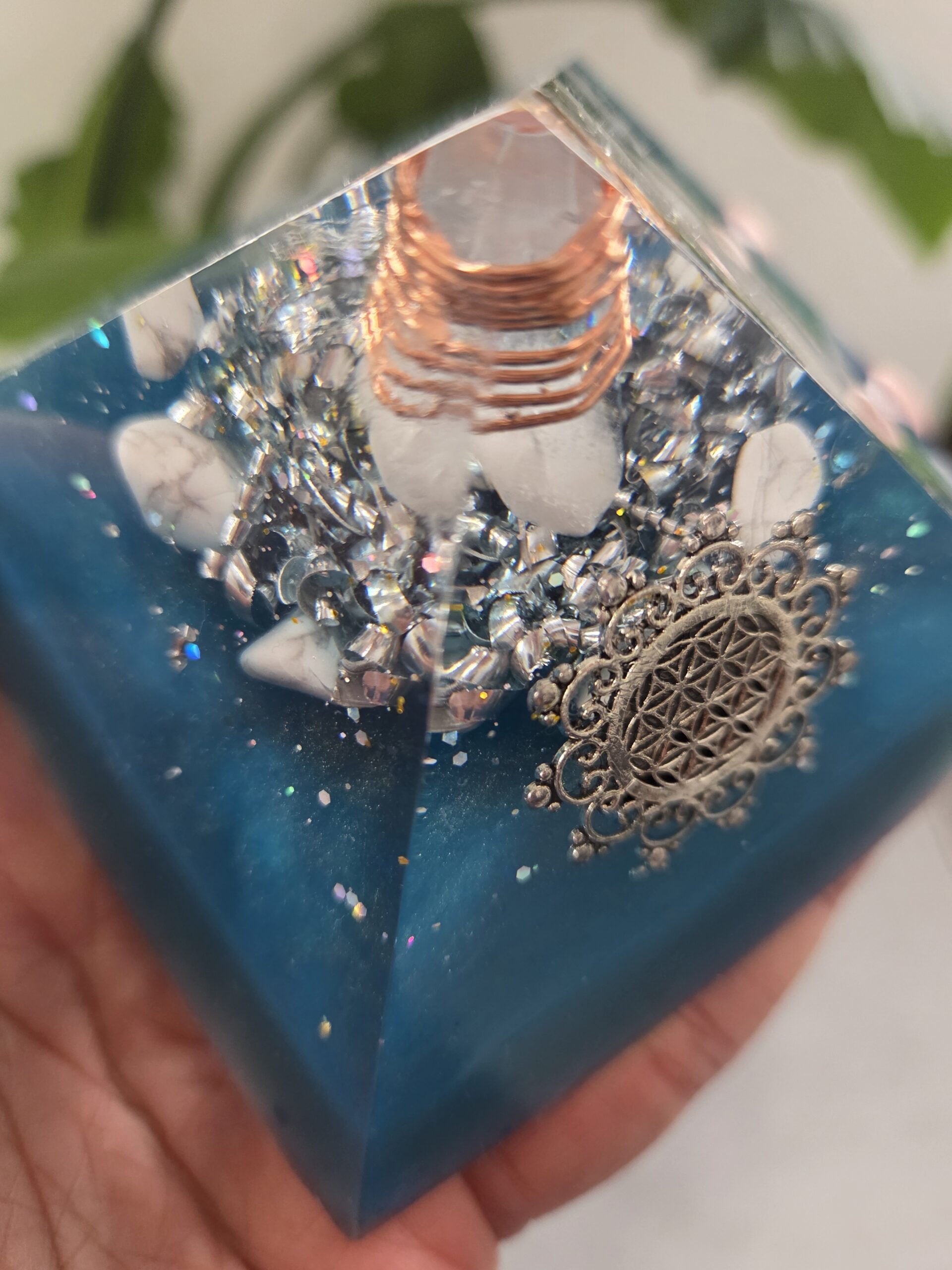 Blue Spiritual Development Orgone Pyramid - Image 4